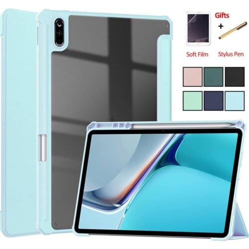 Tablet Cover For Huawei Matepad 11 Case With Pencil Holder Folding PU Leather Smart Cover For Funda Matepad 11 Case 2021 + Gifts
