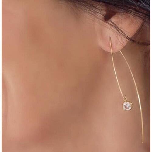 Zircon Earrings Handmade Jewelry Gold Filled Jewelry Punk Oorbellen Minimalist Boho Earrings for Women