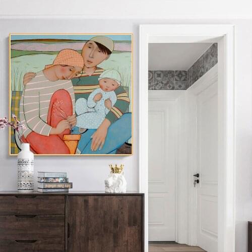 Citon Cecile Veilhan《Family》Canvas Art Oil Painting Artwork Poster Picture Modern Wall Decor Home Living room Decoration