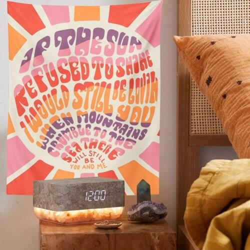 Home Vintage Sunshine Tapestry Retro Color Tapestry Sun Pink Tapestry Hippie Bedroom Decor Psychedelic Tapestry decoration mural