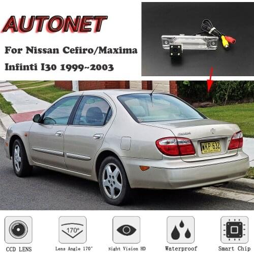 AUTONET HD Night Vision Backup Rear View camera For Nissan Cefiro/Maxima Infinti I30 1999~2003 license plate Camera or Bracket