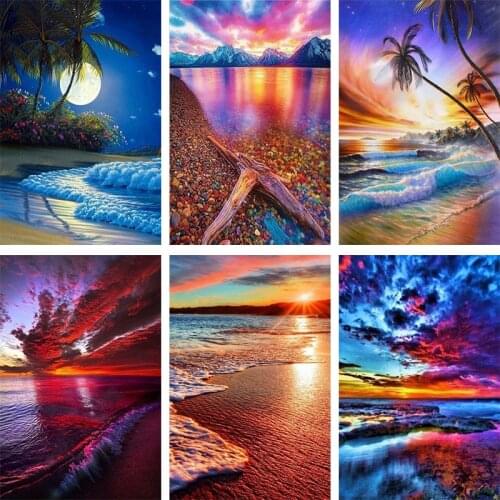 GATYZTORY Scenery DIY Diamond Painting Full Square Cross Stitch Mosaic Embroidery Home Decor Accessories