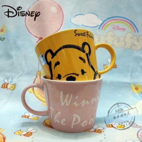 Disney ceramic cup Winnie the Pooh cartoon cute lovers coffee wide mouth adult mark water cup coffee cup cute cup A cup of milk