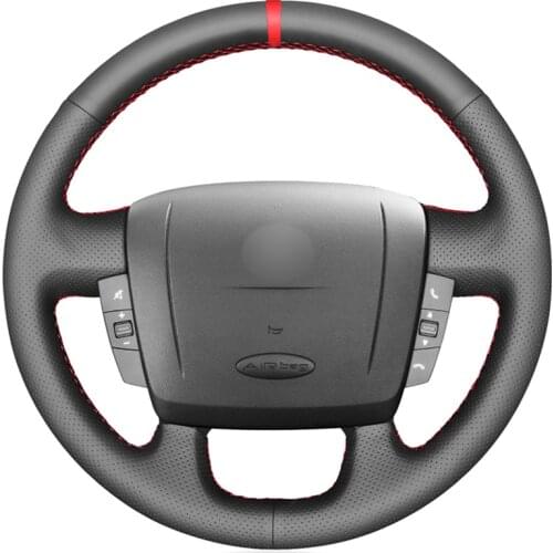 Red Marker PU Faux Car Steering Wheel Cover for Fiat Ducato 2006-2019 Ram ProMaster (Cargo) (Cab Chassis) (Window) 2017-2020