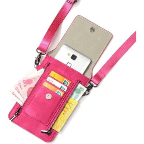 Lady Shoulder Belt Mobile Phone Leather Case Zipper Card Wallet Pouch For Huawei Honor 6x (2016),Blackview BV8000 Pro/R6 Lite