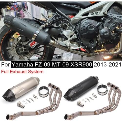 MT09 FZ09 Motorcycle Exhaust muffler contact pipe exhaust Full System Slip On For yamaha FZ-09 MT-09 MT 09 2013-2021 2018 XSR900