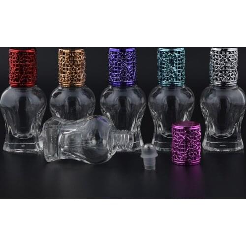 MUB - Simple 10ml Empty Glass Oil Bottles With Metal Roller Ball Unique Traveler Refillable Perfume Bottle