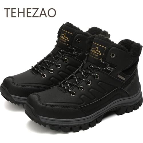 2021 New Men Shoes Fleece Warmth Waterproof Cushioning Non-Slip Hiking Shoes Wear-Resistant Casual Fashion Men Sports Shoes