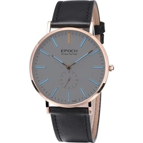 Men luxury watch,mens tritium dial watches EPOCH man fashion ultrathin wristwatch waterproof quartz montre luminous switzerland