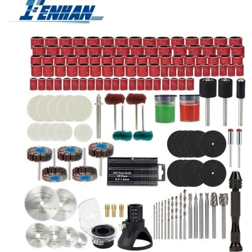 Rotary Power Tool Set Sanding Disc Mini Circular Saw Blade Twist Drill Bit for Dremel Polishing Tools Accessories Abrasive Tools