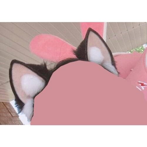 New Black Cat White Ball Ears Hair Hoop Headwear Hand Made Work For KC Cosplay Party Game Costume Accessories Custom Made