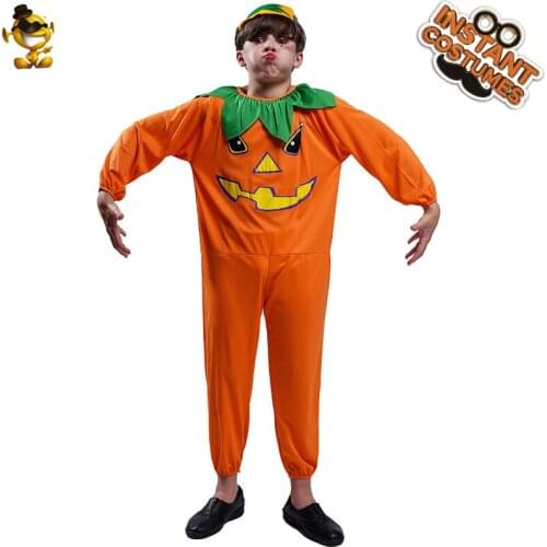 Boys Pumpkin Jumpsuit Costumes Cosplay Halloween Pumpkin Clothing for Boy Party Costume