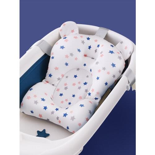 Portable Baby Bathtub Pad Ajustable Bath Tub Shower Cushion Newborn Support Seat Mat Foldable Baby Bath Seat Floating Water Pad