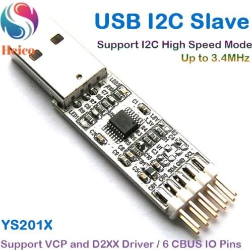 I2C to USB Slave Adapter Converter Support High Speed Mode / VCP / D2xx Driver / 6 CBUS IO Pins