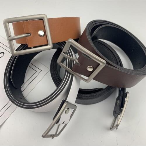 PKWYKLRE New ladies belt with square buckle, student fashion trend, all-match decorative jeans dress, all-match ladies belt