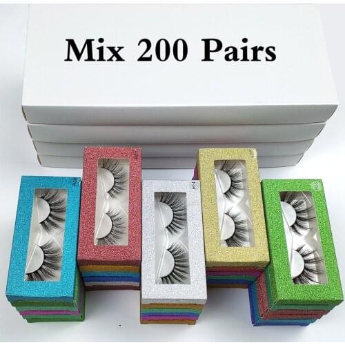 Eyelashes Wholesale 30/50/100/200pcs 3D Mink Lashes Natural False Eyelashes Long Set faux cils Bulk Makeup wholesale lashes