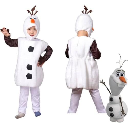 Christmas kids Cosplay Plush Olaf Costume toddler Girls Boys Cartoon movie Cos snowman Halloween Costume Party Carnival Outfit