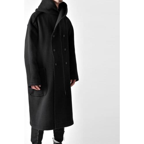 S-7XL!Mens new 2020 hooded wool coat
