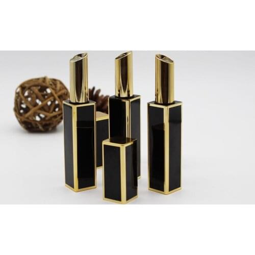 DIY Empty Black Classic Lipstick Tube, 11.1mm Slim Elegant Lip Balm Bottle, High-end Lipstick Filler, Makeup Tool F20173624