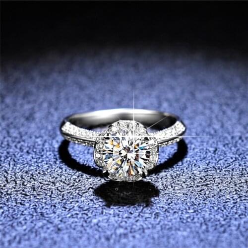 Silver Platinum Diamond Test Passed Excellent Cut 1 Carat D Color Good Clarity Moissanite Ring Silver 925 Engagement Jewelry
