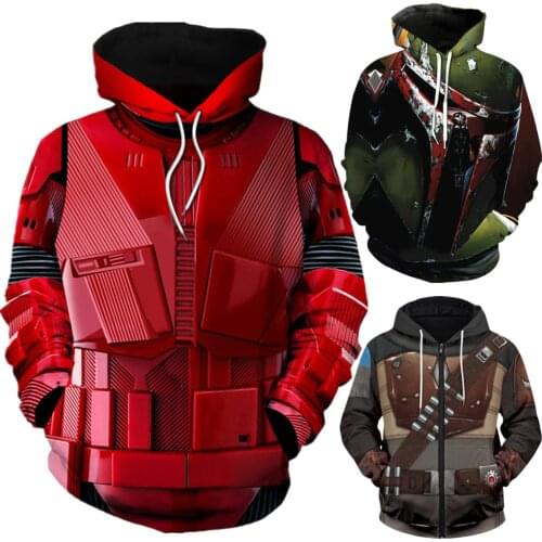 Sith Trooper Jango Fett Helmet Armor Cosplay Costumes Sweatshirt Hoodie Jacket Coat Pullover