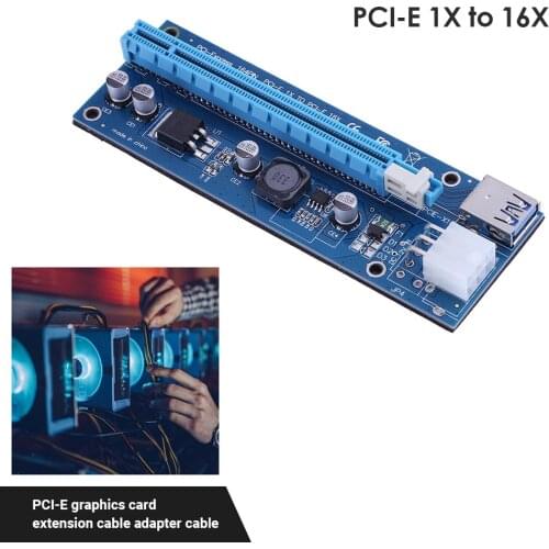 Upgraded Version Compatible Model Bitcoin Mining PCI Express 16X Riser Board with PCI-E 6-Pin Power Supply Port