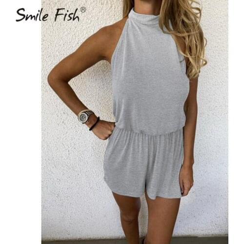 2021 Casual Women Halter Neck Off Shoulder Yellow Playsuits Elegant Office Lady Rompers Summer Beach Vacation Playsuits G2556