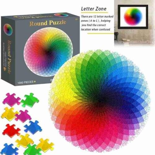 1000 Pieces Puzzle Colorful Rainbow Geometrical Photo Adult Kids DIY Educational Reduce Stress Toy Jigsaw Puzzle Baby Toy