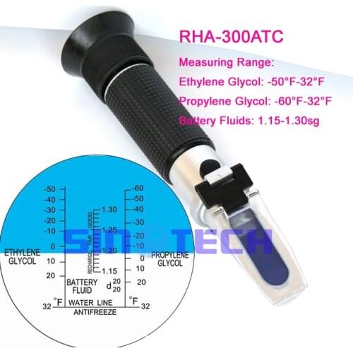 6pcs per lot excellent quality Hand-held Antifreeze/Battery glycol coolant Refractometer RHA-300ATC