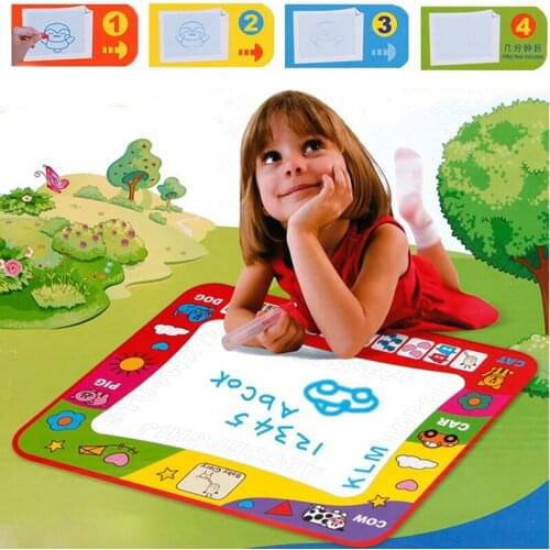 80x60cm Water Drawing Painting Writing Toys Doodle Mat Non-toxic Magic Drawing Board+2 Water Drawing Pen For Kids
