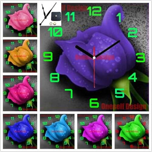 2020 new diy diamond embroidery sale with clock flower rhinestone pictures diamond painting cross stitch flower decoration home