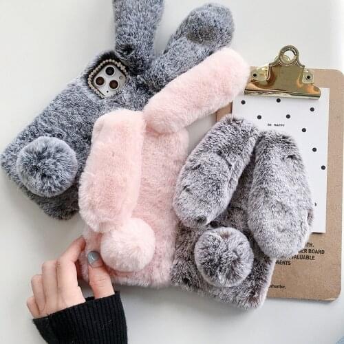 Plush Rabbit TPU Case For Xiaomi Redmi Note 8 Pro Hairball Phone Cover For Redmi Note 8T Note 7 Capa