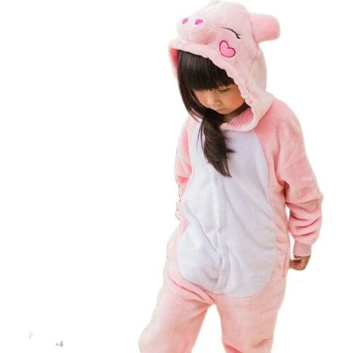 Kigurumi Kids Pig Anime Onesies Pyjamas Cartoon Animal Cosplay Costume Pajamas Kids Onesies Sleepwear Halloween