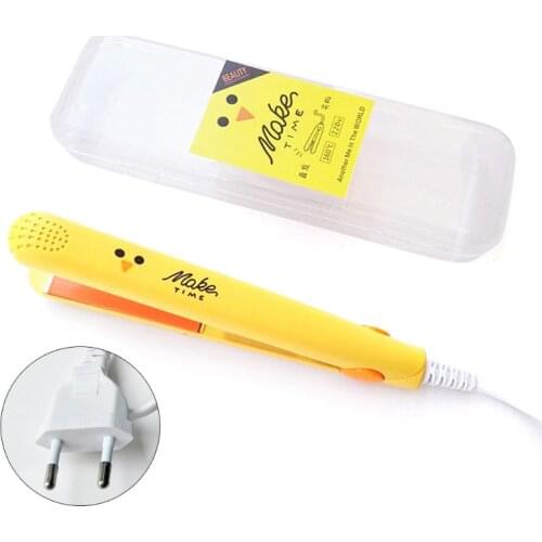 Electronic Hair Straightener Curler Mini Ceramic Iron Flat Straightening Styling Tools 220V Home Travel 95AC