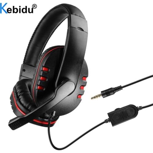 Gaming Wired Headphones 3.5mm with Mic Adjustable Over Ear Gaming Headsets Earphones Low Bass Stereo for PS4 Xbox One PC