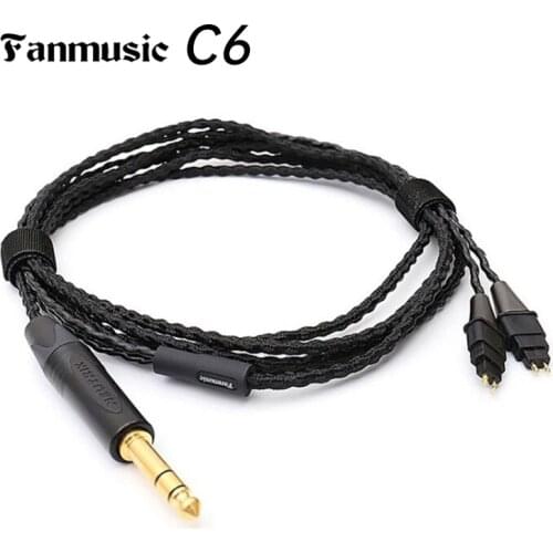Fanmusic C6 Oxygen-free copper Cables 6.3 mm/4-pin XLR plug Headphone Upgraded Cable for HD580 HD600 HD650 HD6XX