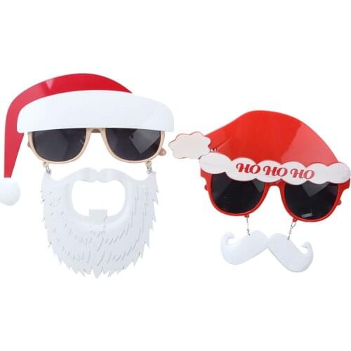 2Pcs Santa Antler Eyeglasses Christmas Glasses Party Decorations Adult Childrens Gifts Christmas Xmas Decor Holiday Dress Up