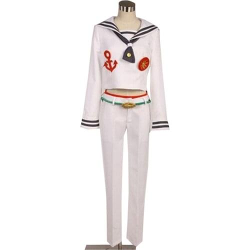 2020 JoJos Bizarre Adventure Josuke Higashikata Cosplay Costume White Navy Uniform