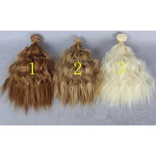 Natural 3 Colors 25*100CM 1 Piece Doll Toy wig Corn Curly Wavy Doll DIY Wigs For 1/3 1/4 BJD SD Handmade Dolls Wig Perm Hair New