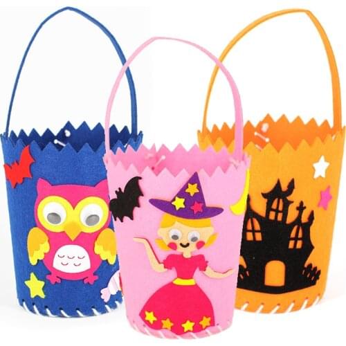 Halloween Cute Cartoon Reticule Halloween Pumpkin Snack Bag Witch Castle Owl Trick Or Treat Candy Bag Happy Halloween Party Deco