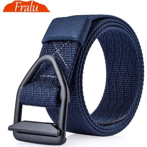 FRALU Fashion Mens Belt Western-style Military Canvas Belt Casual Brand Designer Wild Bunny Black Belt Mens Ladies Cintos