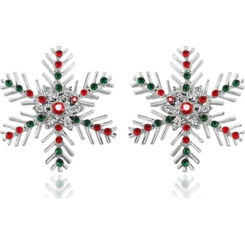 Fashion Earrings Color Snowflake Christmas Rhinestone Earrings for Women Women Jewelry Gifts