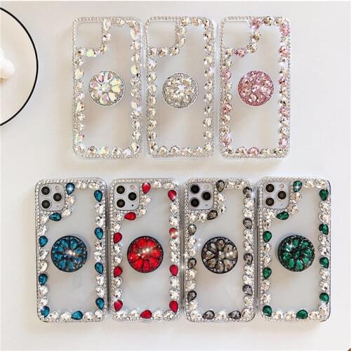 Fashion Rhinestone Phone Case For Sasmung A71 A72 A70 A60 A52 A51 A50 A81 A32 A30s Glitter Side Drill Luxury Diamond Stand Cover