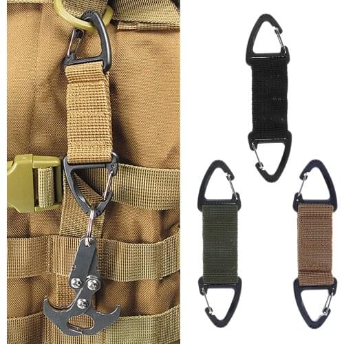 Outdoor Mountaineering Strong Webbing Double Ended Triangular Carabiner Clip 12*2.5cm Hiking Camping Backpack Hanging Hook Snap