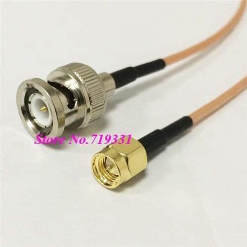 New SMA Male Plug Switch BNC Male Plug RF coax Convertor RG316 Cable 15CM 6" Adapter