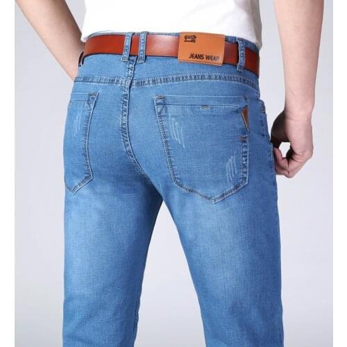 2021 Spring Summer Mens Thineans New Classic Style Advstretch Thin Denim Light Blue Colors