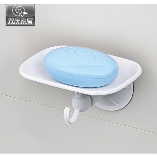 Suction Cup Plastic Soap Holder For Shower Room Soap Dish Holder With Towel Hanger Soap Dish House Decor