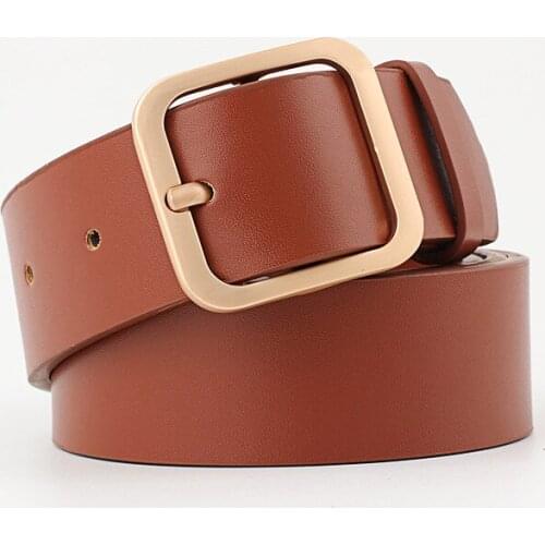 110*3.3Cm Casual Female Metal Pin Buckle Belts Women Pu Leather Square Belt Ceinture White Black Wide Waistband For Ladies