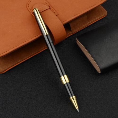 Luxury Metal Black Signature Ballpoint Pens for Business Writing Office School Supplies Stationery Gift