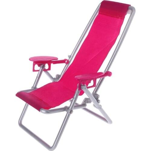 Folding Chair Doll Beach Lounger Dollhouse Furniture Cute Miniature Simulation Living Room Decoration House Game Gifts For Kids